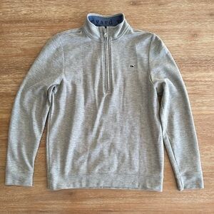 Vineyard Vines Boys’ Gray Cotton Quarter-Zip Sweater
